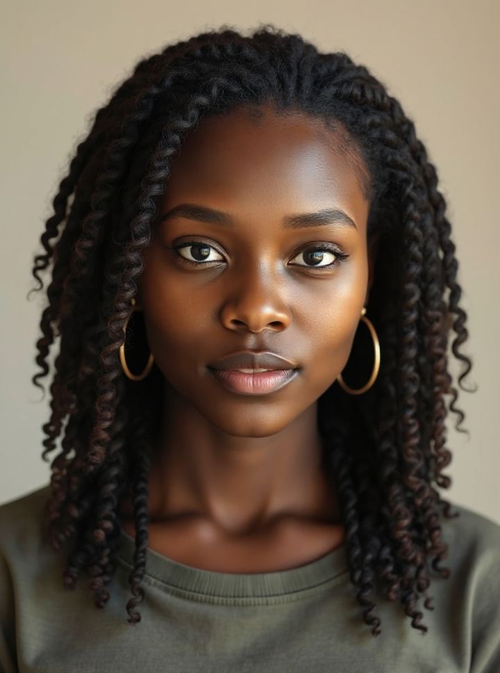 Butterfly locs rendered on a real selfie by Lineup