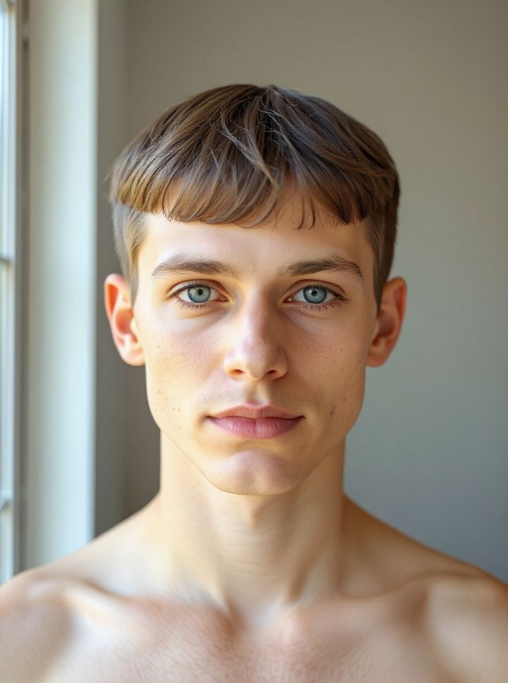 After: french crop rendered on the same face by Lineup