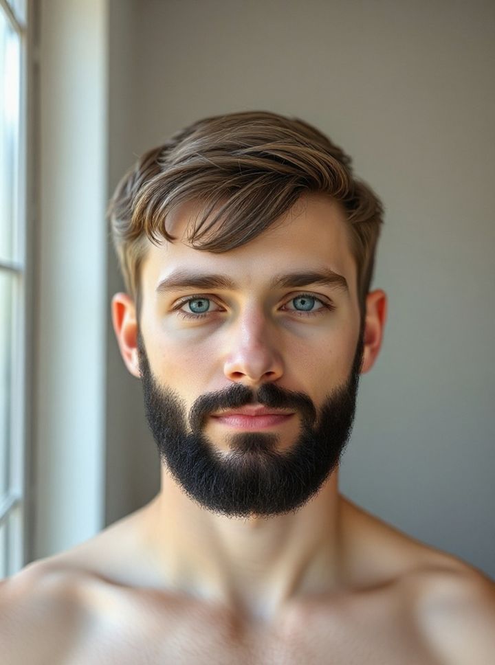 Full beard rendered on a real selfie by Lineup